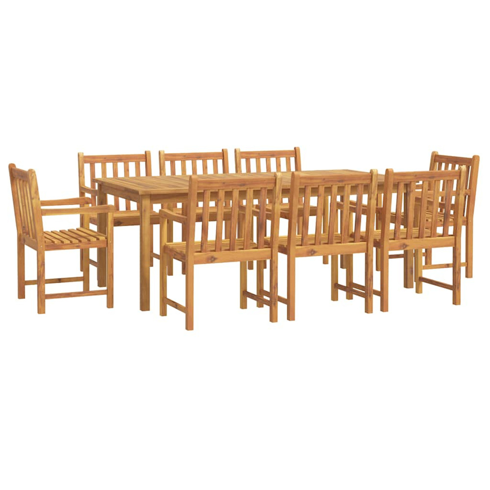 Ensemble à manger de jardin 9 pcs bois d'acacia solide