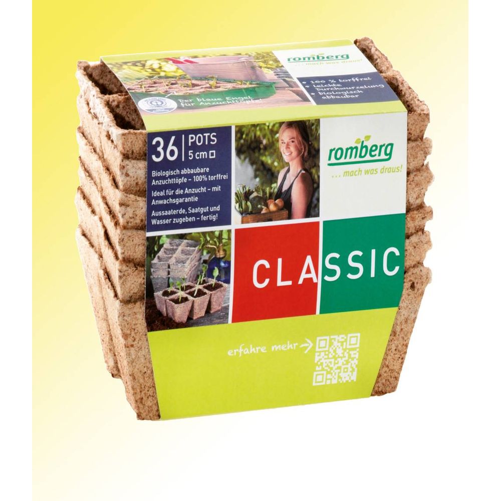 Pots biodegradables - 6 plaques de 6 pots