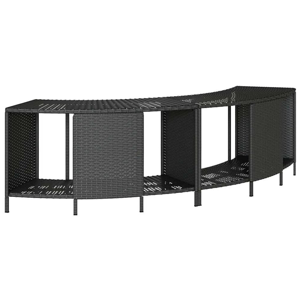 Étagères de rangement pour spa 2 pcs noir résine tressée