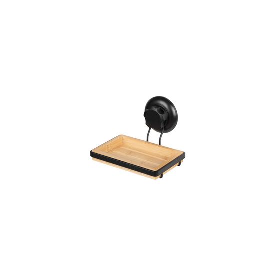 Porte savon ou éponge à ventouse bambou noir mat - cie europe