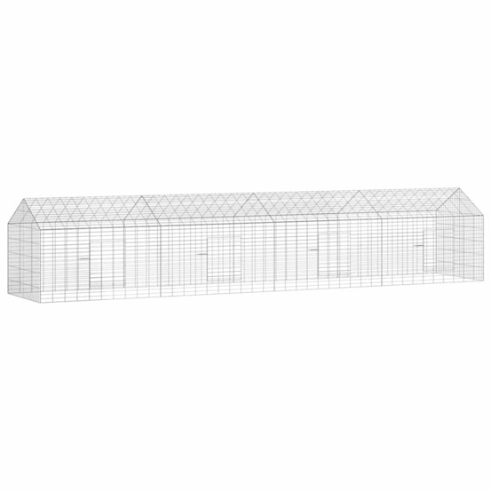 Cage pour lapins argent 400 x 78 x 78 cm acier galvanisé