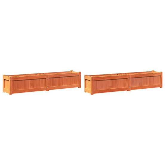 Jardinière d'extérieurs 2 pcs cire marron bois de pin massif