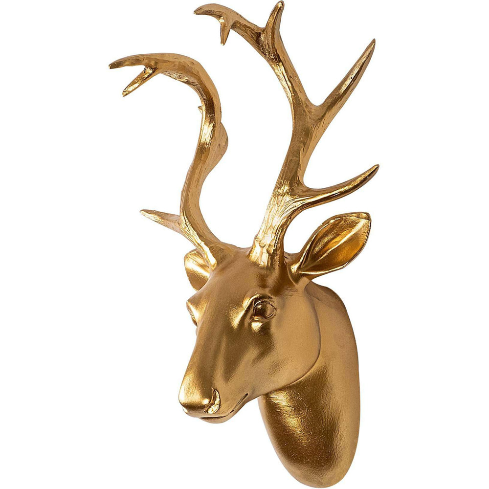 Décoration murale en polyester buste de cerf doré