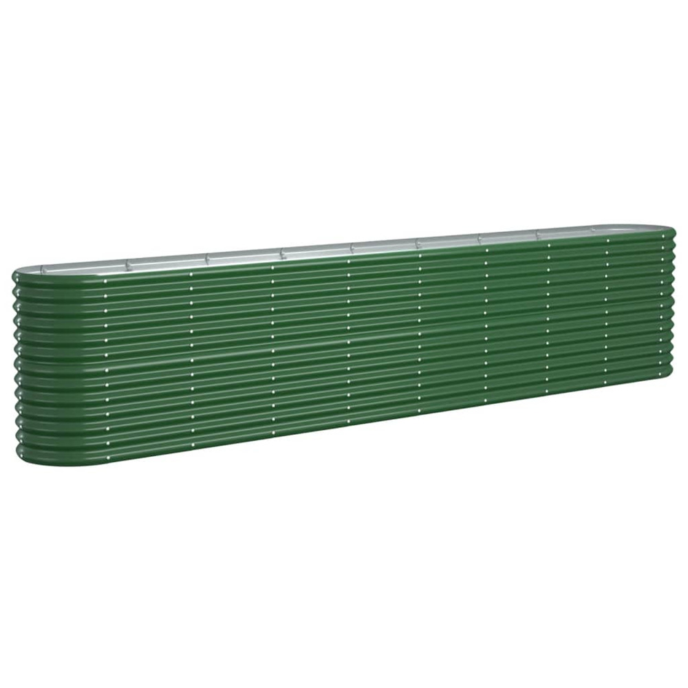 Lit surélevé de jardin acier enduit de poudre 332x40x68 cm vert