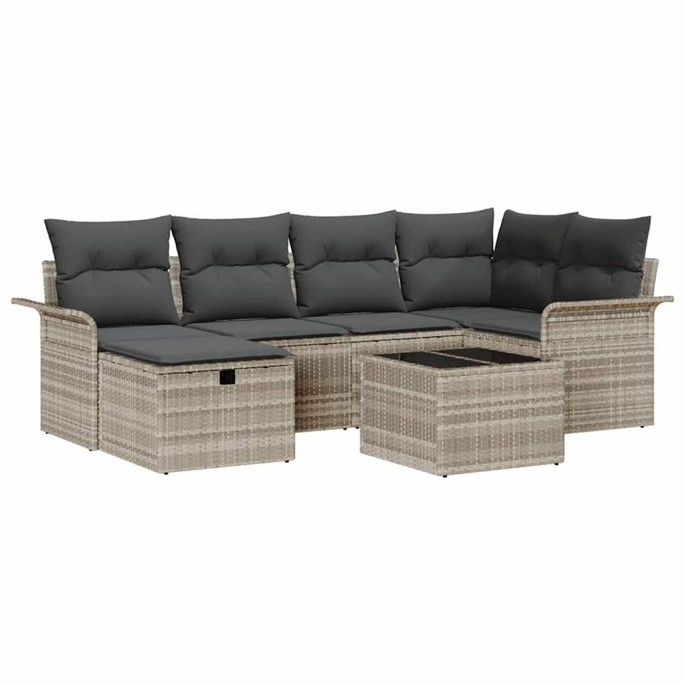 Ensemble de canapé de jardin 7 pc poly rotin