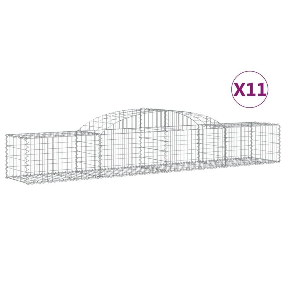 Paniers à gabions arqués 11 pcs 300x50x40/60 cm fer galvanisé