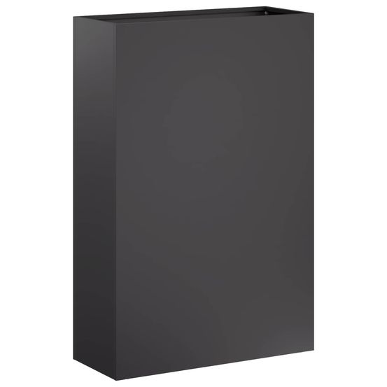 Cache-pot de jardin noir 40 x 20 x 75 cm acier laminé à froid