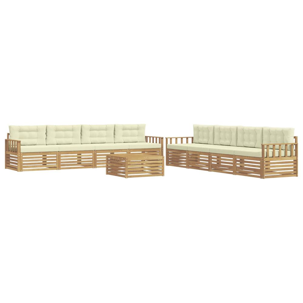 Ensemble de canapés d'extérieur 9 pc blanc et crème polyester