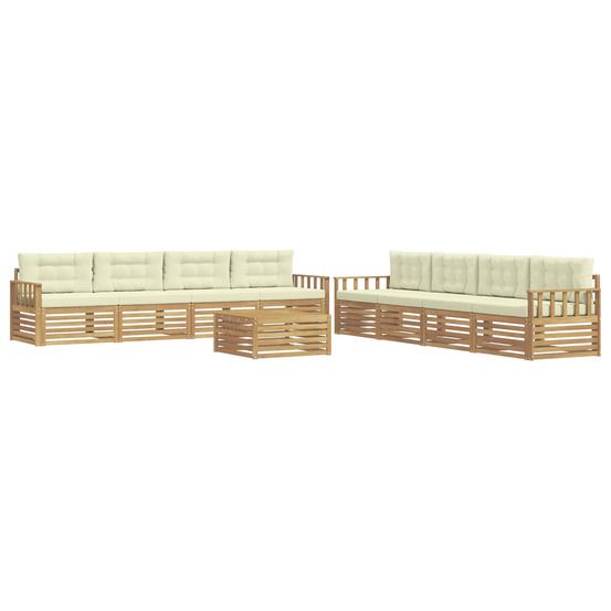 Ensemble de canapés d'extérieur 9 pc blanc et crème polyester
