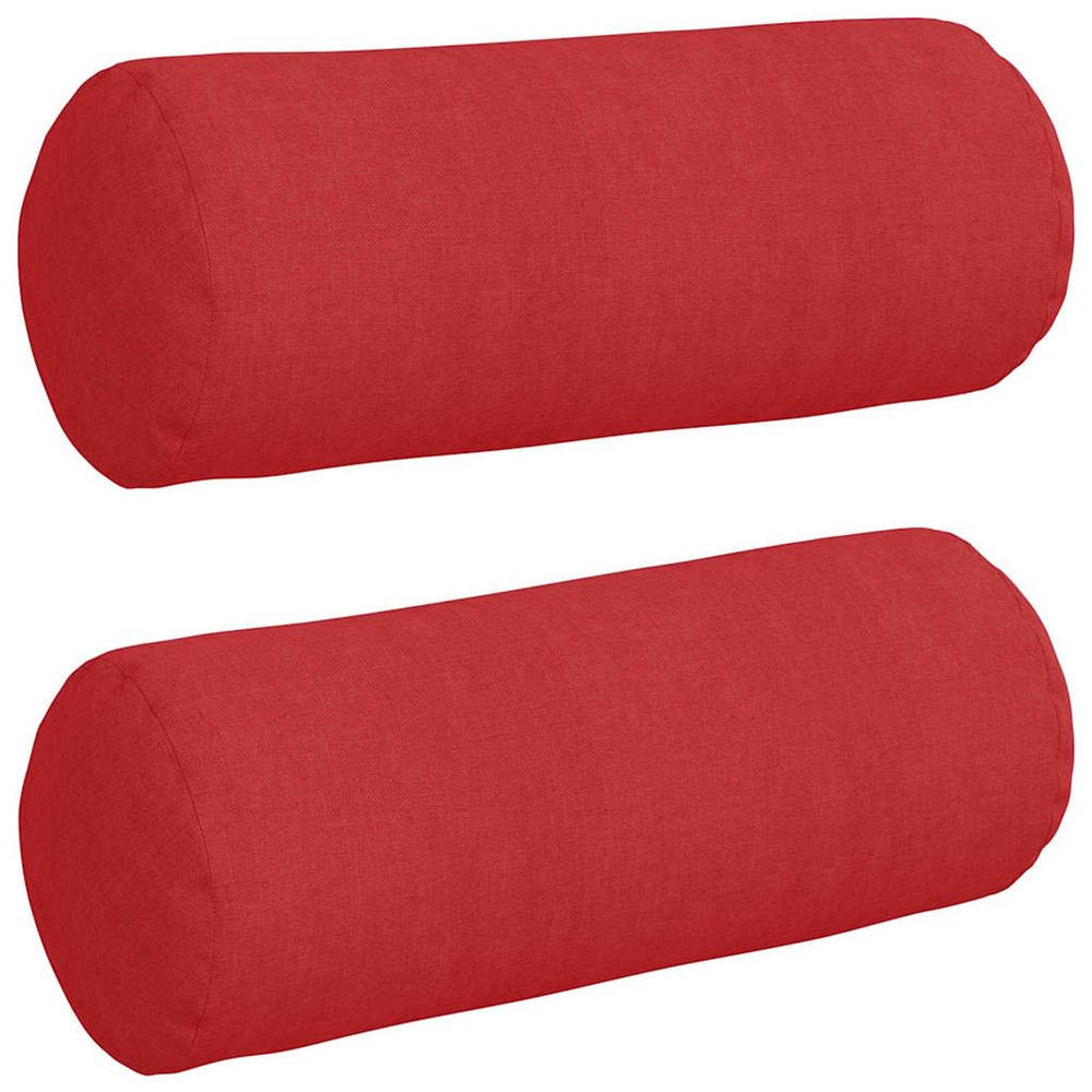 Coussins d'accent 2 pc tissu rouge ø 15 x 40 cm
