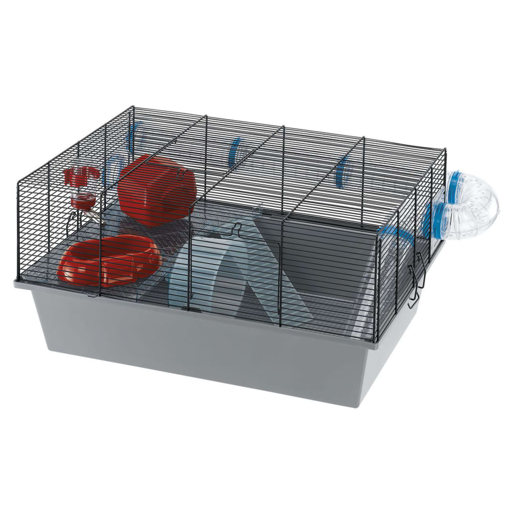 Cage pour hamsters milos large 58x38x30,5 cm gris
