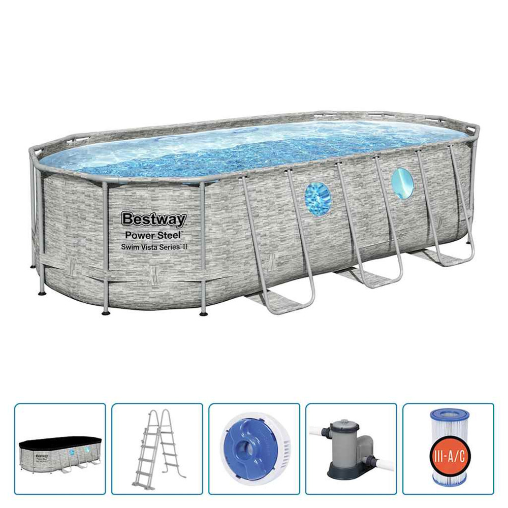 Ensemble de piscine power steel swim vista 549x274x122 cm