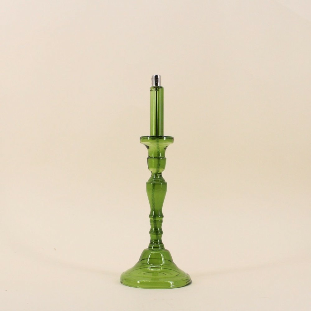 Lampe à huile chandelier en verre soufflé 34cm