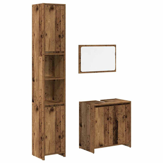 Ensemble de meubles salle de bain 3 pcs bois d'ingénierie