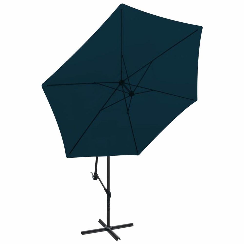 Parasol de jardin en porte-à-faux 3 m bleu