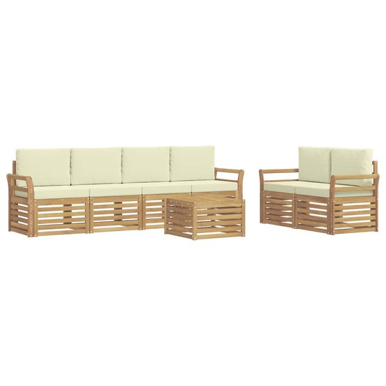 Ensemble de canapés d'extérieur 7 pc blanc et crème polyester