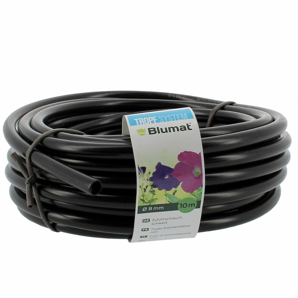 Tuyau d'alimentation noir 8mm -en rouleau de 10 mètres