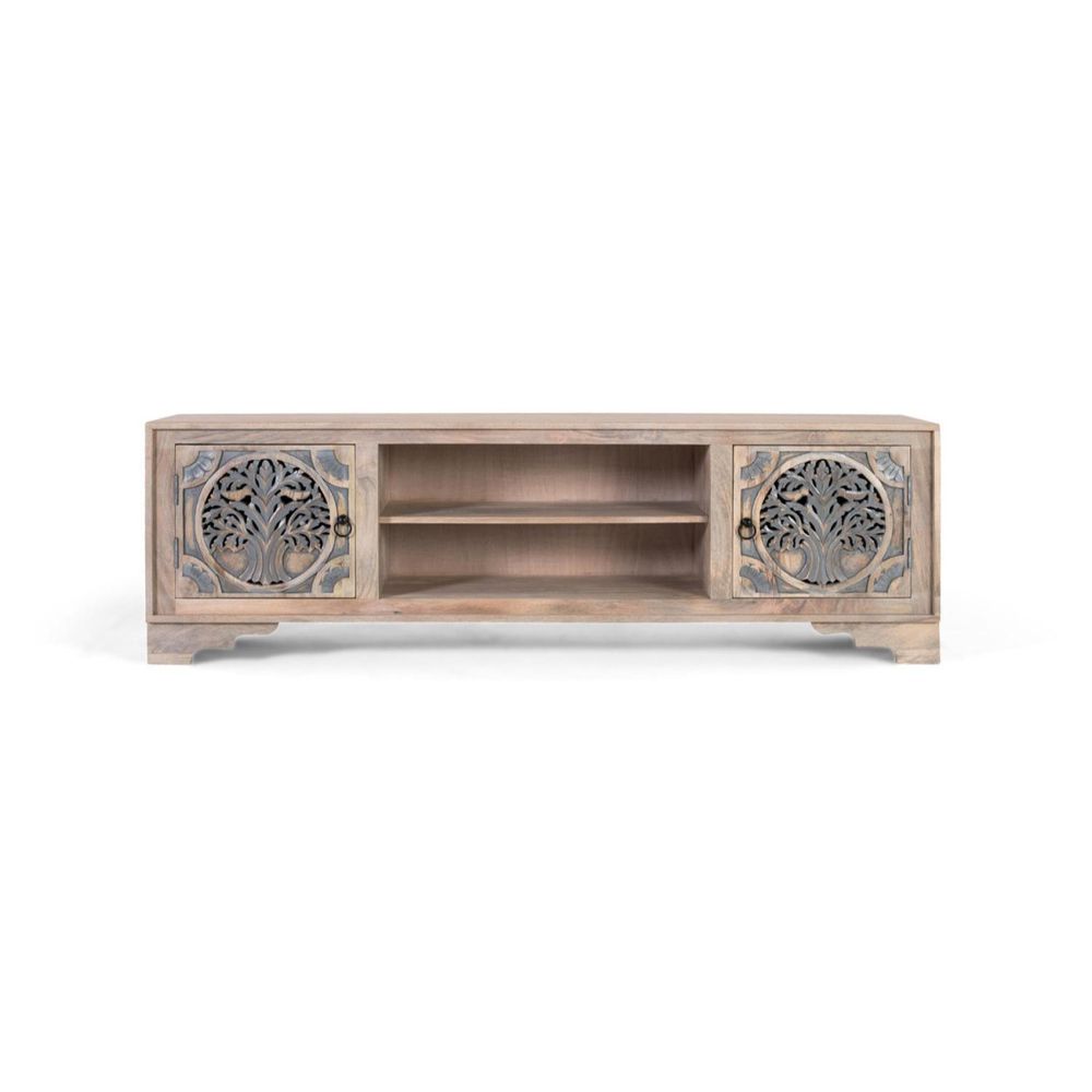 Meuble tv bois beige - ilisa décoration d'autrefois