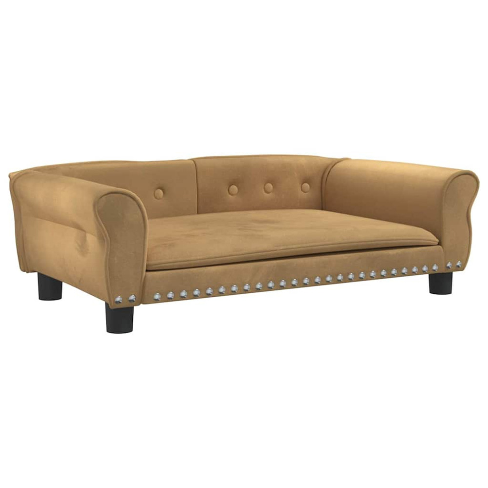 Lit pour chien marron 95x55x30 cm velours