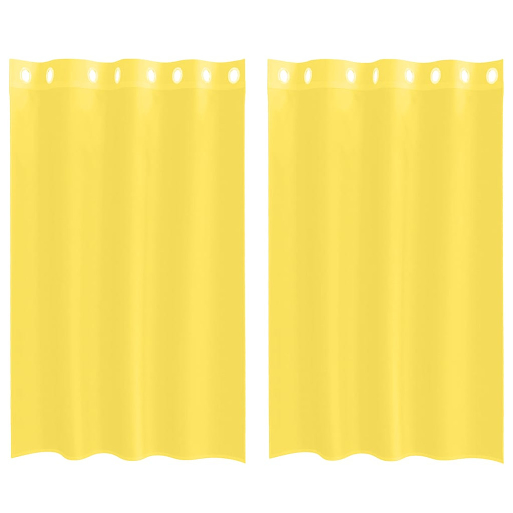 Rideaux en voile avec œillets 2 pcs jaune