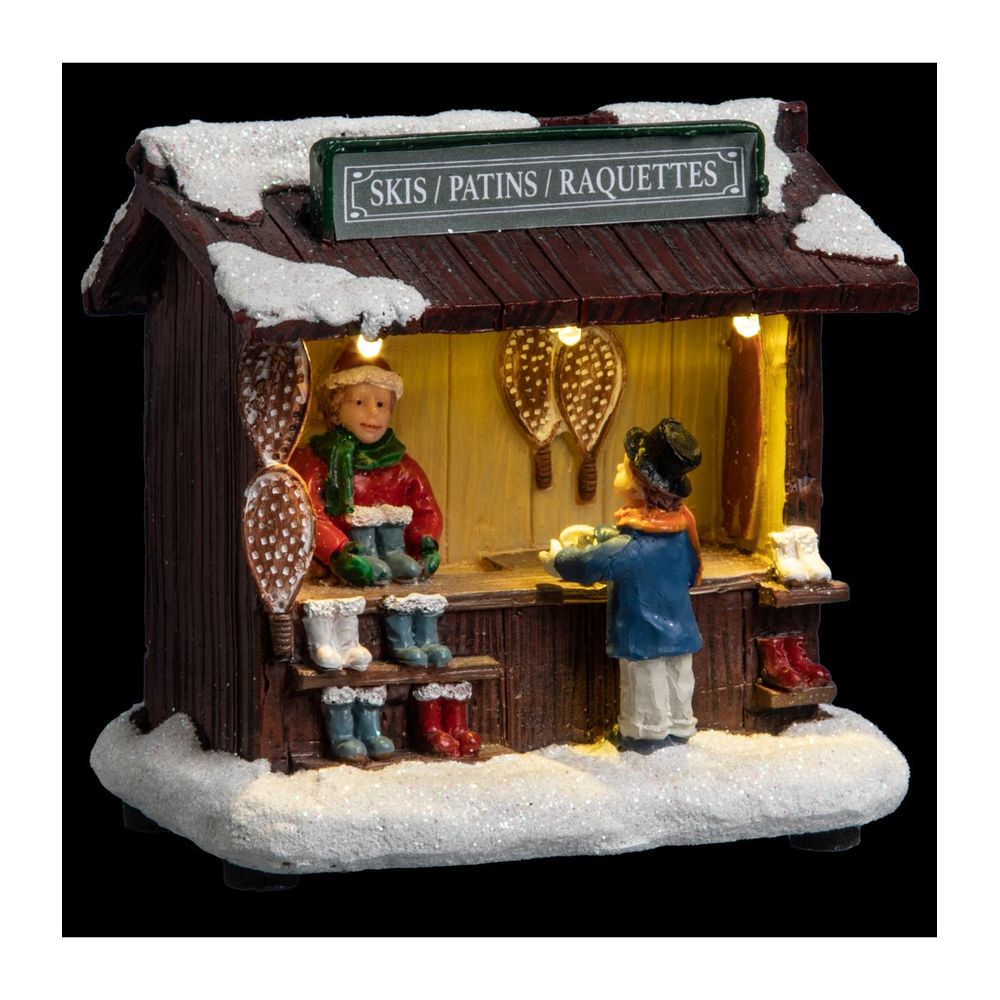 Village de noël lumineux stand de marché