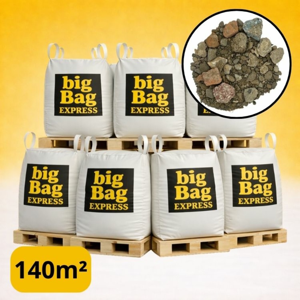Pack 7 x big bag de +/- 1,5t gnt ou tout-venant recyclé ø 0/20 c - livraison premium