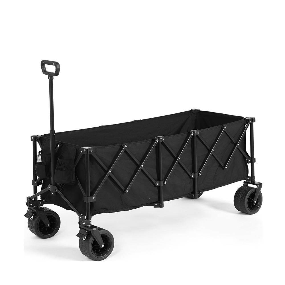 Chariot extensible pliable 100kg, roues tout-terrain, 300l, noir