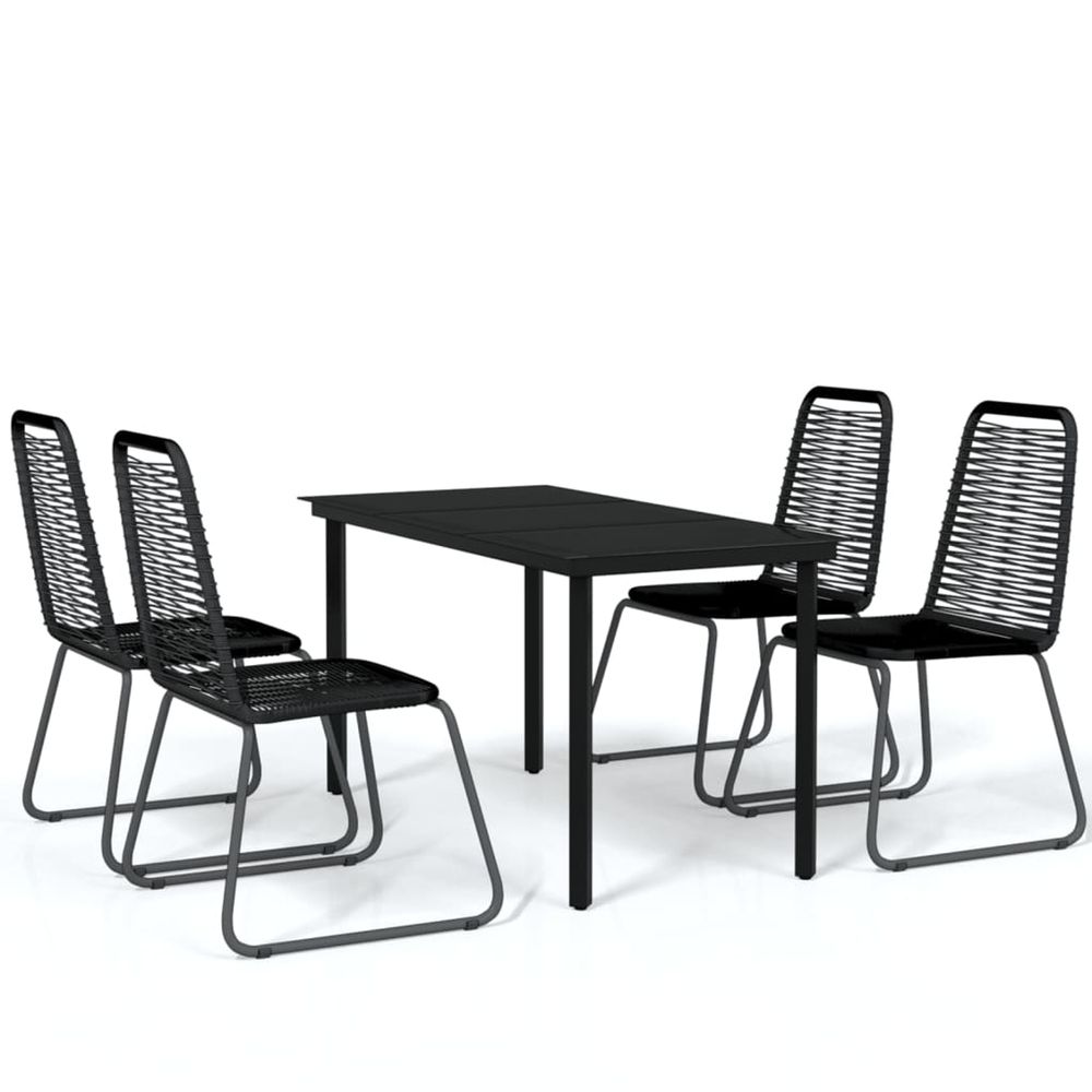 Ensemble à manger de jardin 5 pcs noir