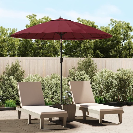 Parasol d'extérieur avec mât en aluminium 270 cm rouge bordeaux