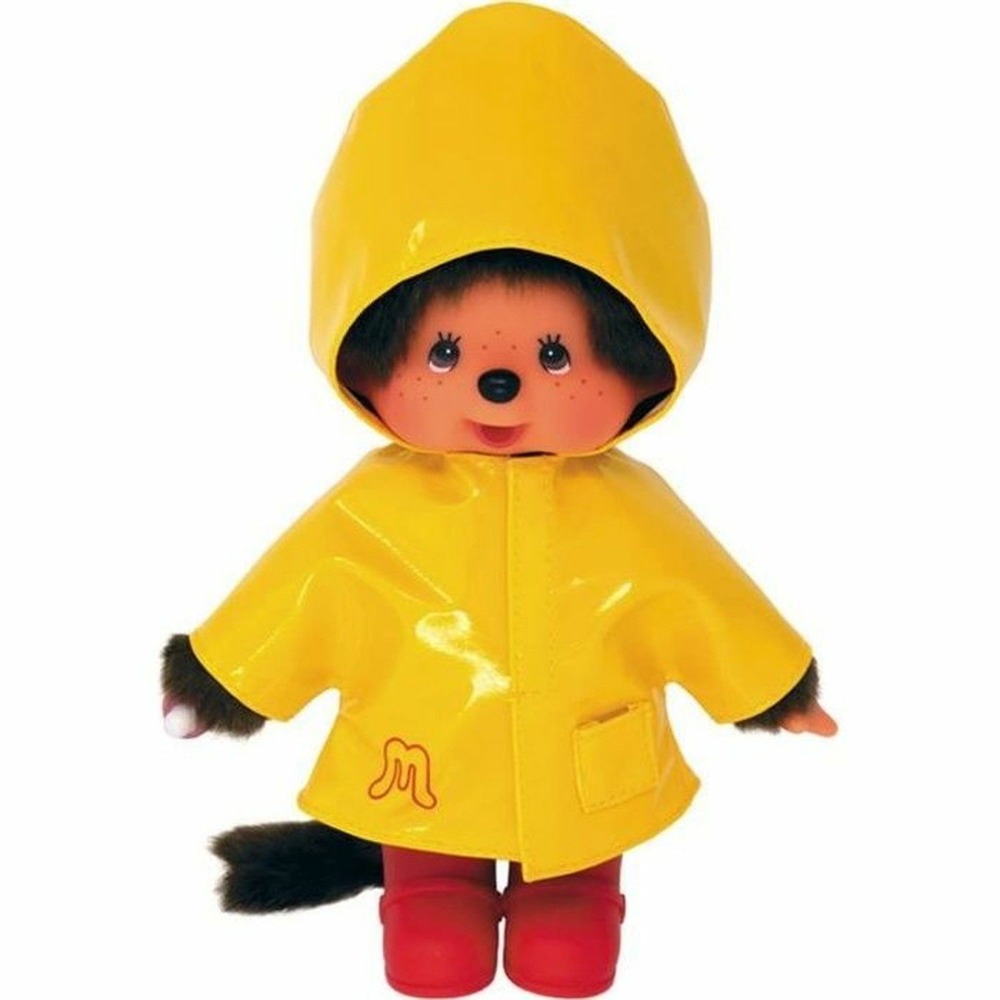Peluche monchhichi ciré iconique jaune - 20 cm