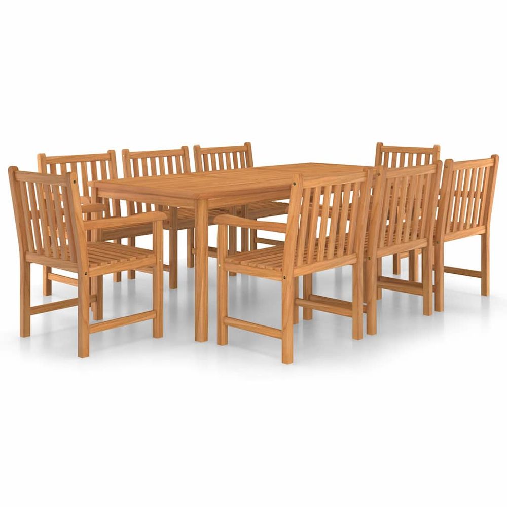 Ensemble de salle à manger de jardin 9pcs 200x100cm teck massif