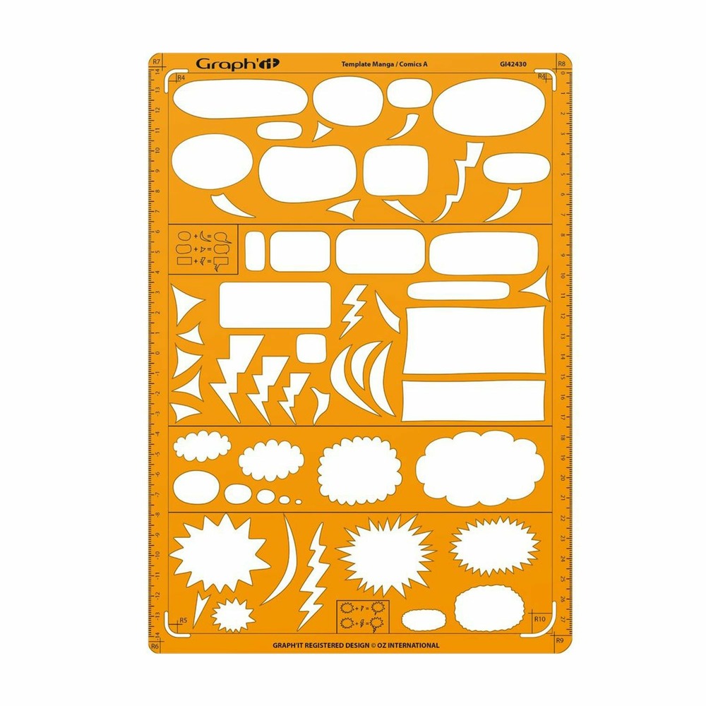 Pochoir trace-bulles graph'it - manga comics a