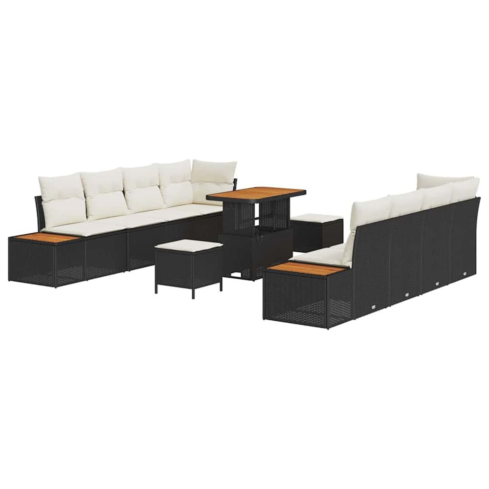 Ensemble de canapé de jardin 11 pc 10-nombre de places noir