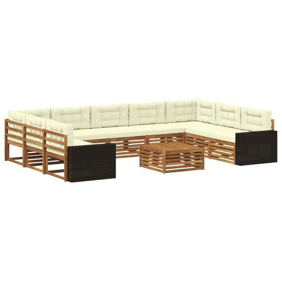Ensemble de canapés d'extérieur 10 pc naturel et crème