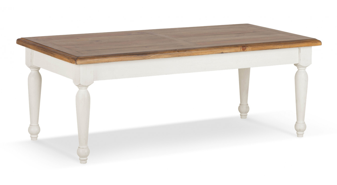 Table basse bois blanc 120x60x45cm