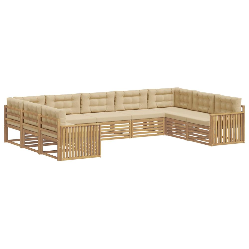 Ensemble de canapés d'extérieur 9 pc blanc et beige