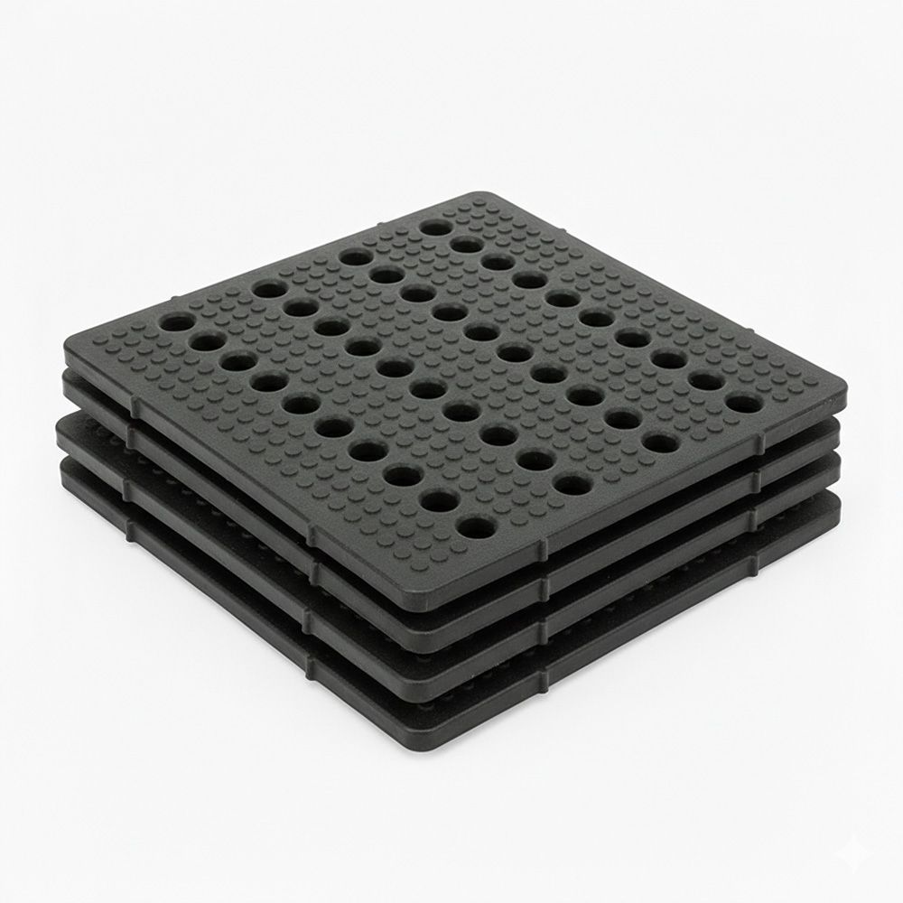 Gripsquare 50 - lot de 4 - plaque pehd antidérapante - plast'up rotomoulage