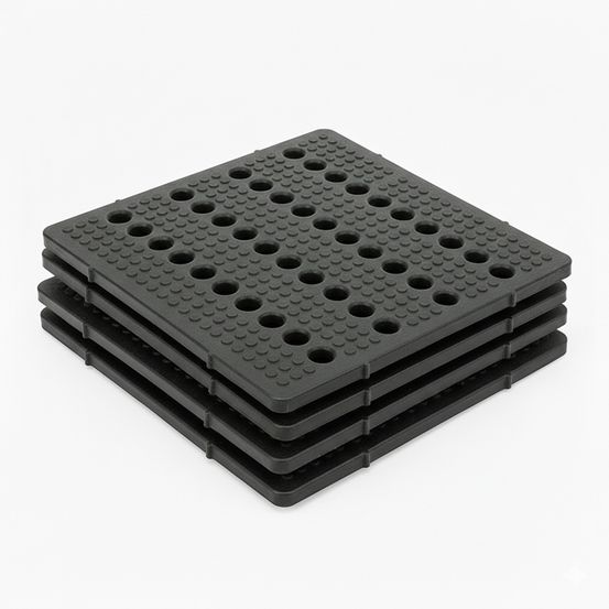 Gripsquare 50 - lot de 4 - plaque pehd antidérapante - plast'up rotomoulage
