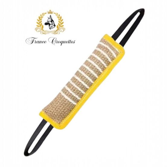 France croquettes boudin de dressage pour chien en toile de jute 30 cm - jaune