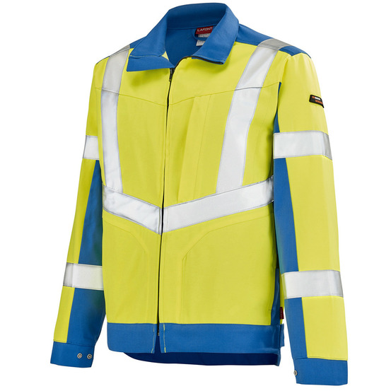 Blouson de travail haute visibilité mixte lutea work vision 2 jaune fluo bleu azur t3 lafon la 3hvncp 592 3