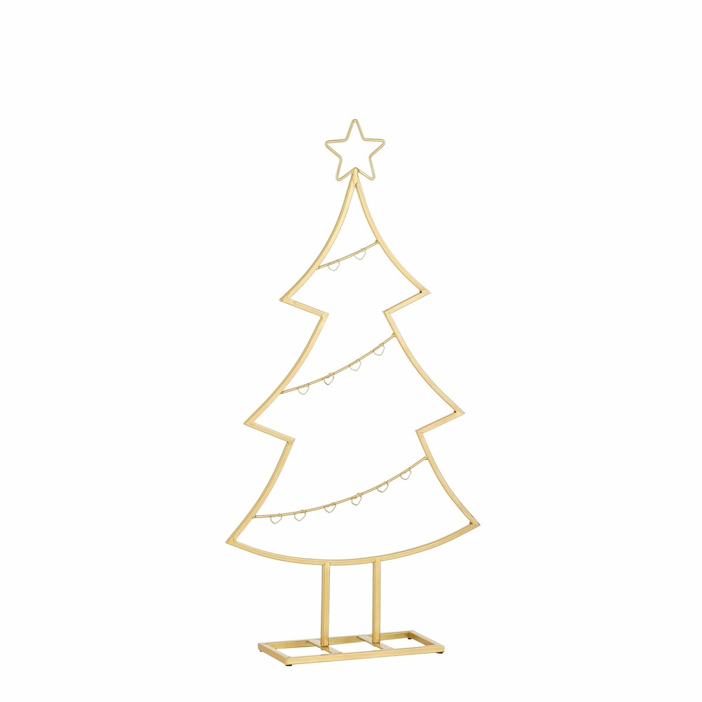 Mica decorations - décoration sapin de noël en métal doré h79