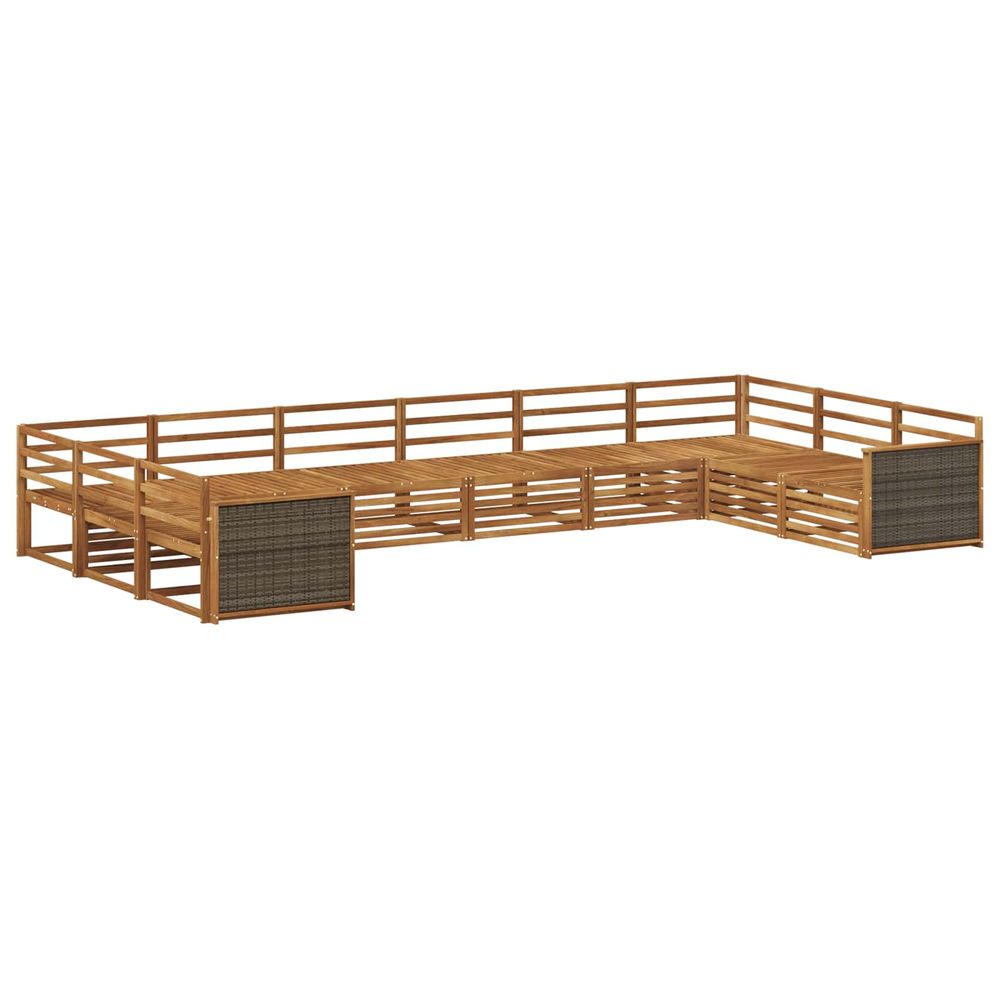 Ensembles de canapés 10 pc bois d'acacia massif