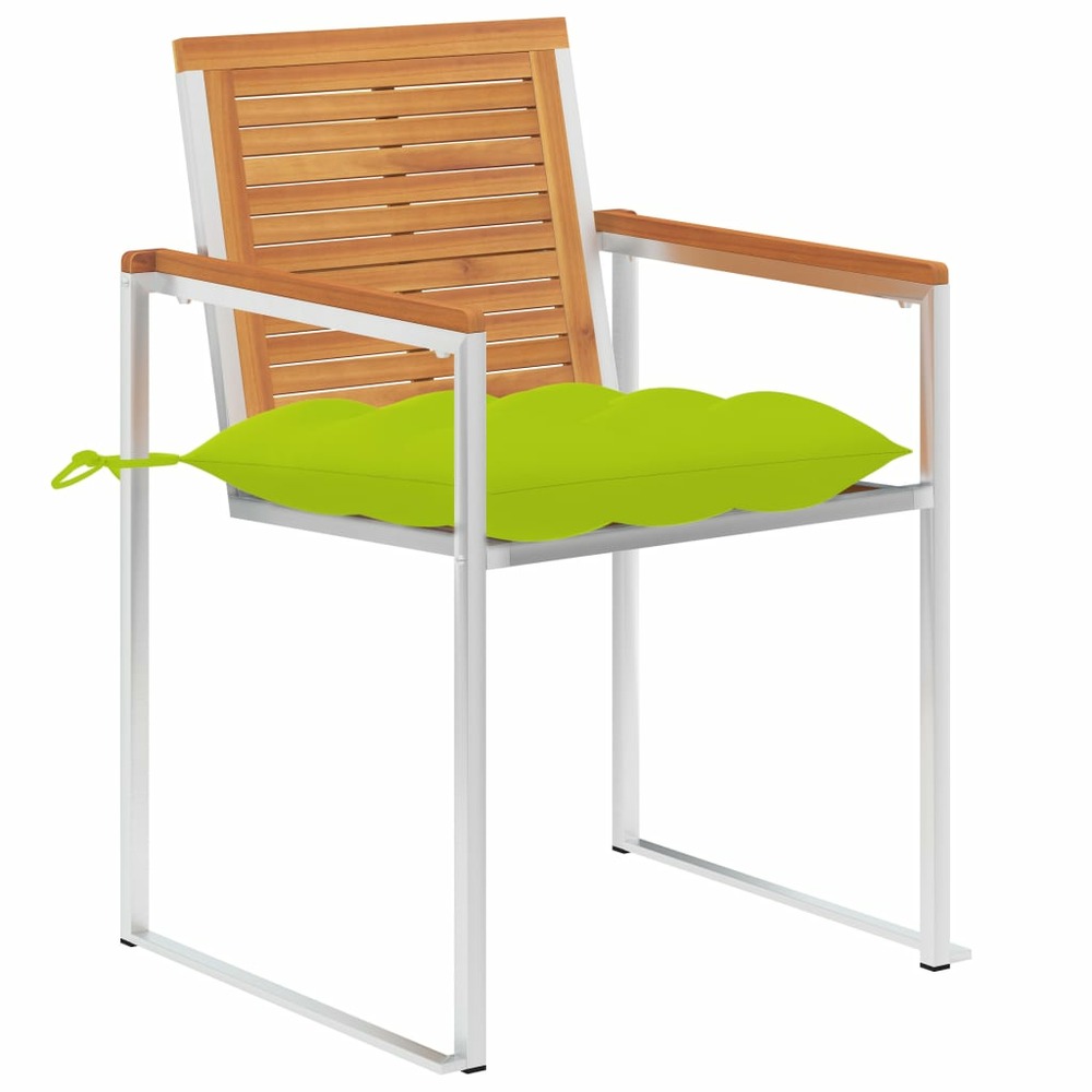 Chaises de jardin avec coussins lot de 2 acacia solide et acier