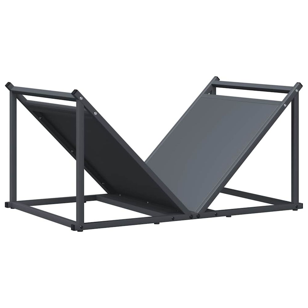 Portant de bois chauffage anthracite 70x43x34,5 cm