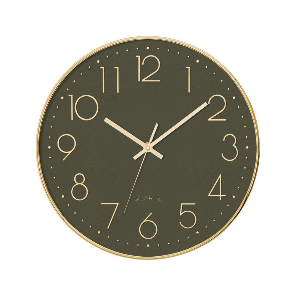 Pendule murale silencieuse contour or d 30 cm