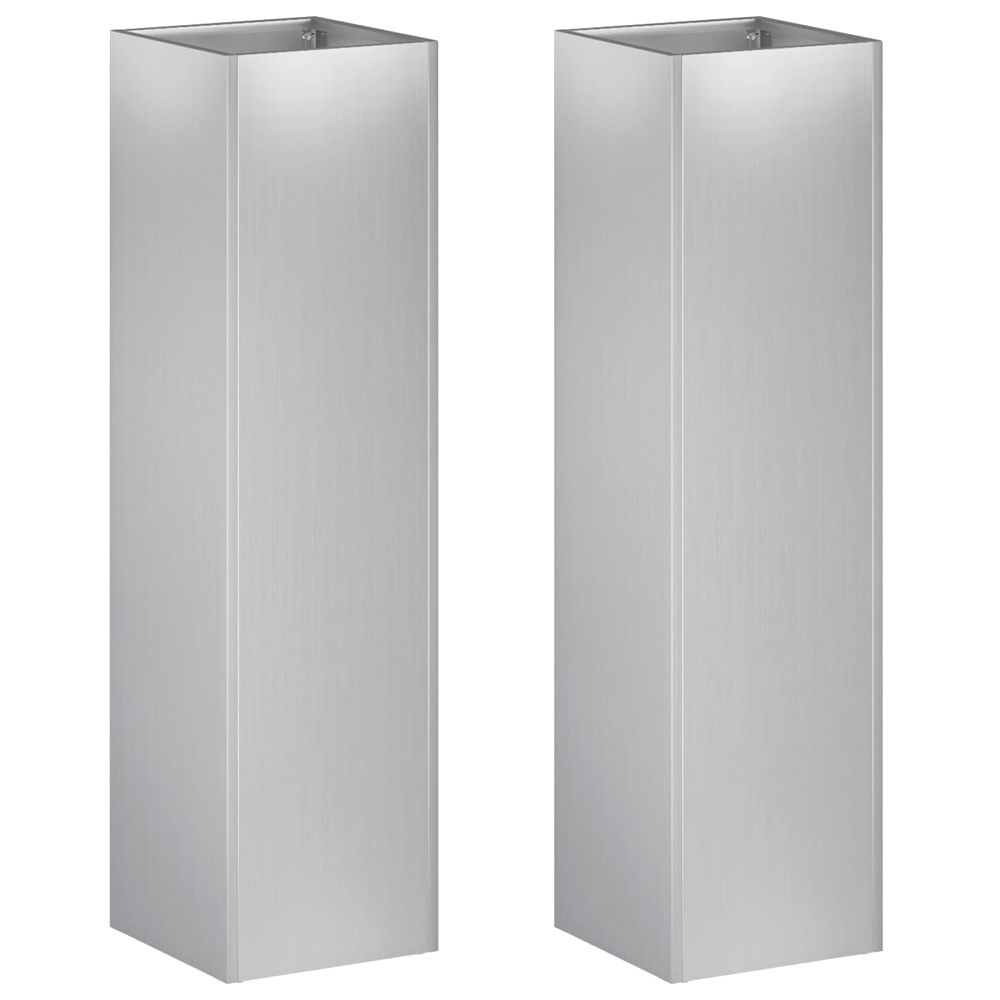 Cache-pot de jardin 2 pc argenté 20 x 20 x 75 cm