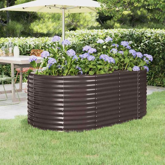 Carré potager haut acier thermolaqué marron 175x100x68 cm