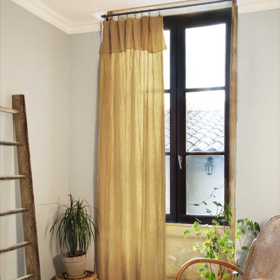 Rideau ajustable + 8 anneaux pince collection gaia