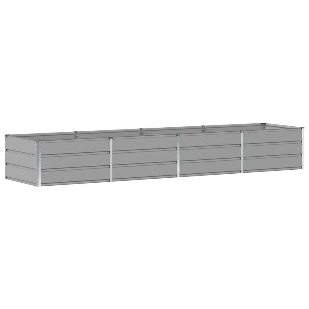 Jardinière gris clair 320 x 80 x 45 cm acier