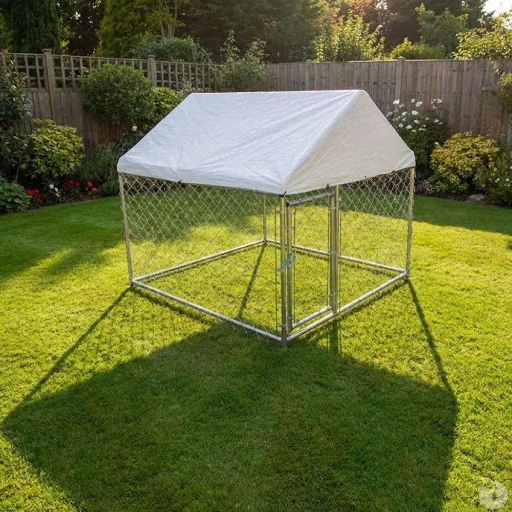 Enclos extérieur galvanisé avec toile imperméable 2x2x1,6 m